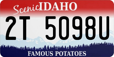 ID license plate 2T5098U