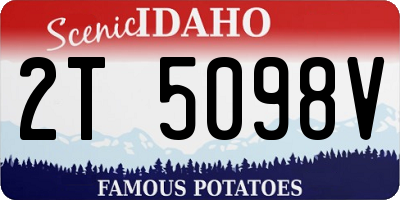 ID license plate 2T5098V