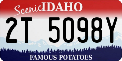 ID license plate 2T5098Y