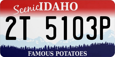 ID license plate 2T5103P