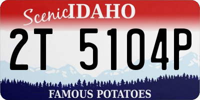 ID license plate 2T5104P