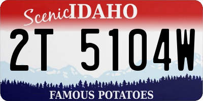 ID license plate 2T5104W