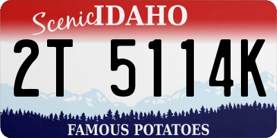 ID license plate 2T5114K