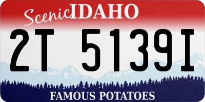ID license plate 2T5139I