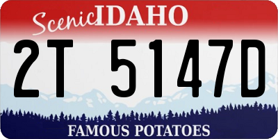 ID license plate 2T5147D