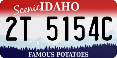 ID license plate 2T5154C