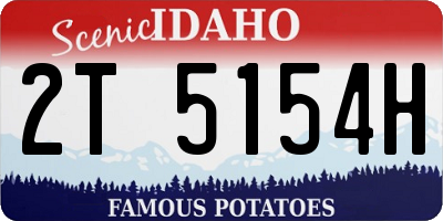 ID license plate 2T5154H