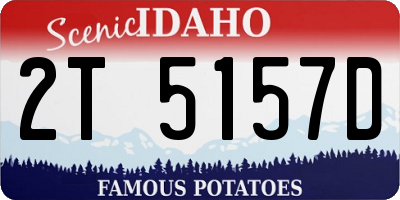 ID license plate 2T5157D