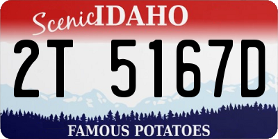 ID license plate 2T5167D