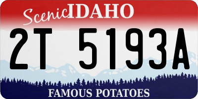 ID license plate 2T5193A