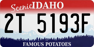ID license plate 2T5193F