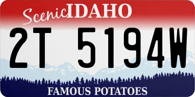 ID license plate 2T5194W