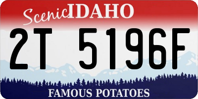 ID license plate 2T5196F