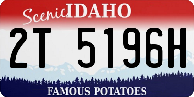 ID license plate 2T5196H