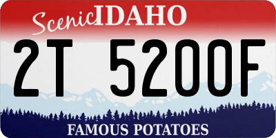 ID license plate 2T5200F