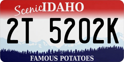 ID license plate 2T5202K