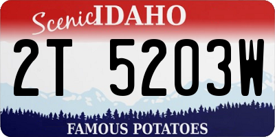 ID license plate 2T5203W