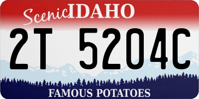 ID license plate 2T5204C