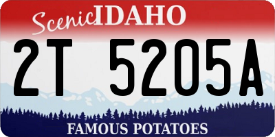 ID license plate 2T5205A
