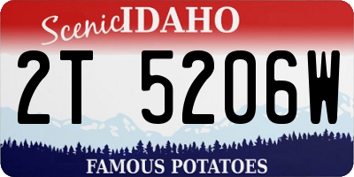 ID license plate 2T5206W