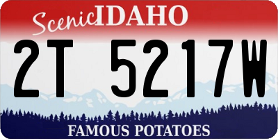 ID license plate 2T5217W