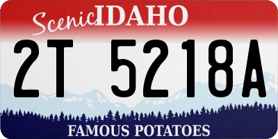 ID license plate 2T5218A
