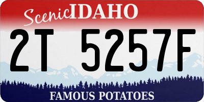 ID license plate 2T5257F