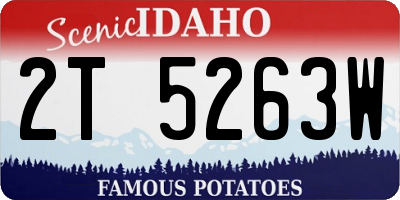 ID license plate 2T5263W