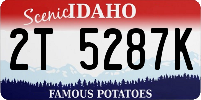ID license plate 2T5287K