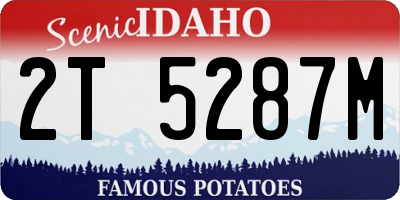 ID license plate 2T5287M