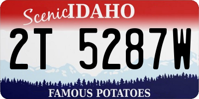 ID license plate 2T5287W