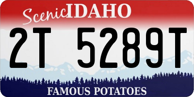 ID license plate 2T5289T