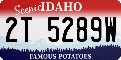 ID license plate 2T5289W