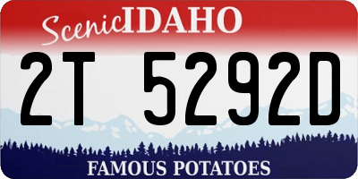 ID license plate 2T5292D