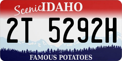 ID license plate 2T5292H