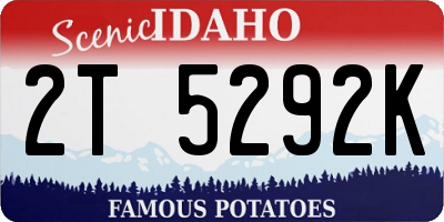 ID license plate 2T5292K