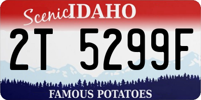ID license plate 2T5299F
