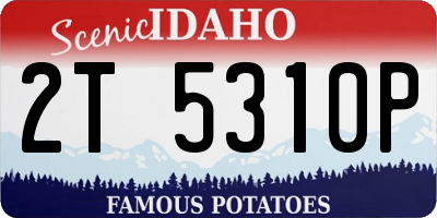 ID license plate 2T5310P