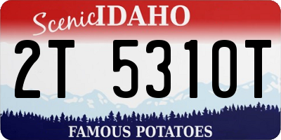 ID license plate 2T5310T