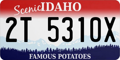 ID license plate 2T5310X
