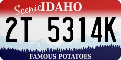 ID license plate 2T5314K