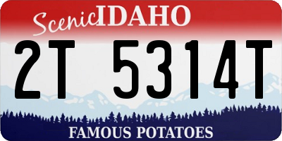 ID license plate 2T5314T