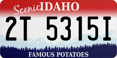 ID license plate 2T5315I