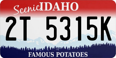 ID license plate 2T5315K