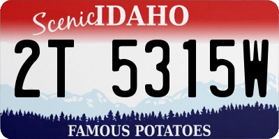 ID license plate 2T5315W