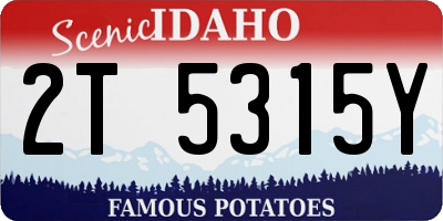 ID license plate 2T5315Y