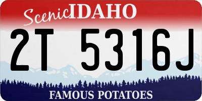 ID license plate 2T5316J