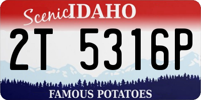ID license plate 2T5316P