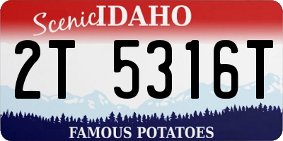 ID license plate 2T5316T