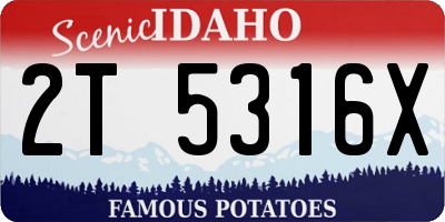 ID license plate 2T5316X
